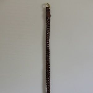 Brown Woven Belt w/ Gold Buckle